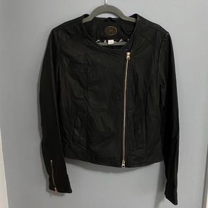 Anthropologie Idra Black Leather Moto Jacket